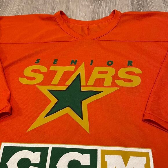 Vintage Dallas Stars Senior CCM Orange Belfour Men's Made In Canada - Picture 4 of 8